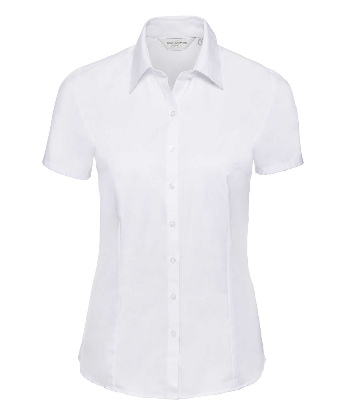 Women's short sleeve herringbone shirt