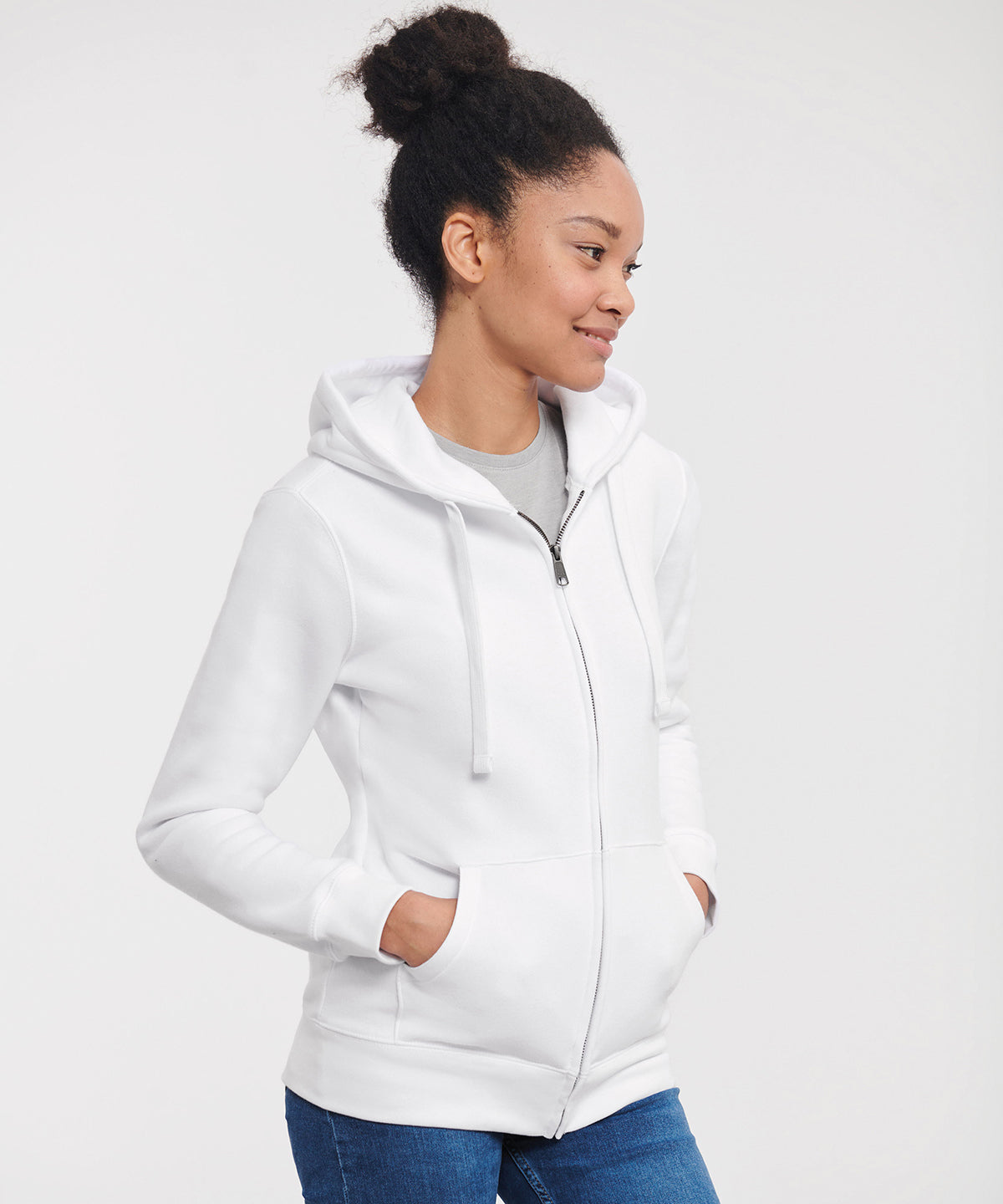 J266F Women's authentic zipped hooded sweatshirt