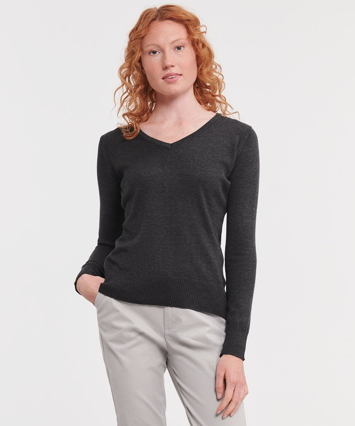 J710F Women's v-neck knitted sweater