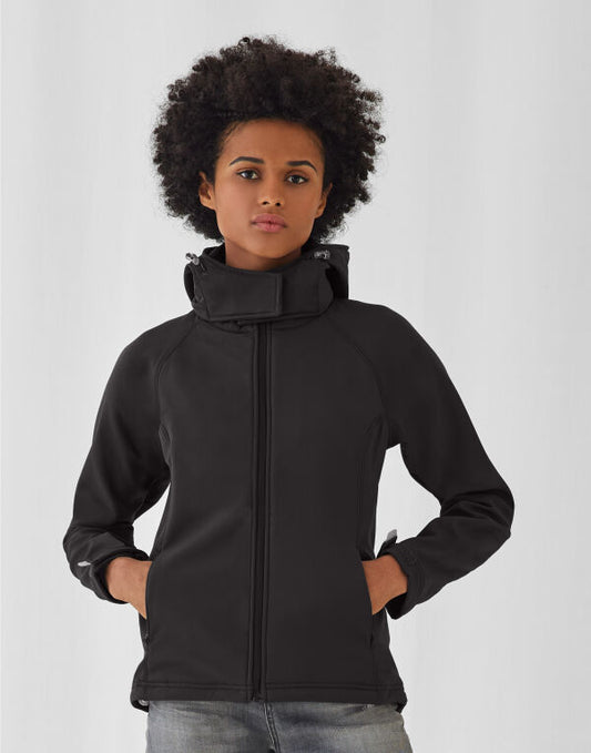 JW937 Ladies Hooded 3-Layer Softshell